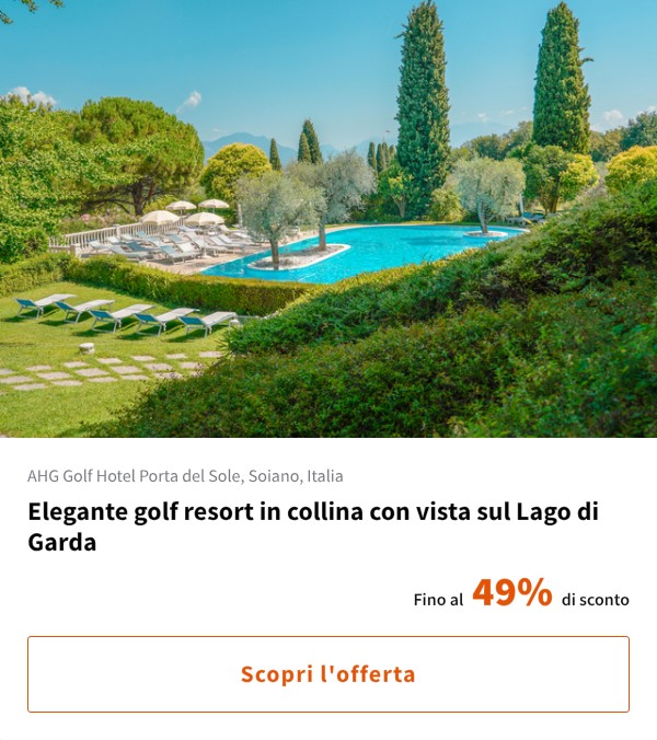 Elegante golf resort in collina con vista sul Lago di Garda