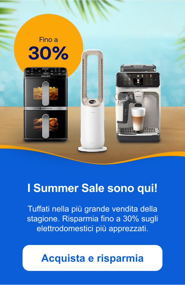 I Summer Sale sono qui! Tuffati nella più grande vendita della stagione. Risparmia fino a 30% sugli elettrodomestici più apprezzati. Acquista e risparmia