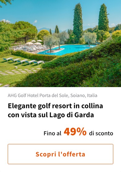 Elegante golf resort in collina con vista sul Lago di Garda