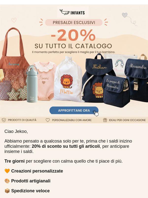 Un regalo per te: 20% di sconto 🎁