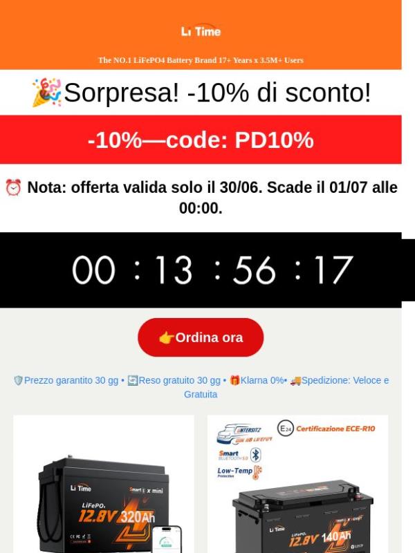 🎁Sorpresa! -10% solo per oggi!
