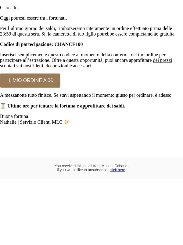 Rimborsiamo il tuo ordine? 🍀