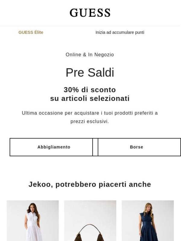 Pre Saldi: -30% solo per pochi giorni
