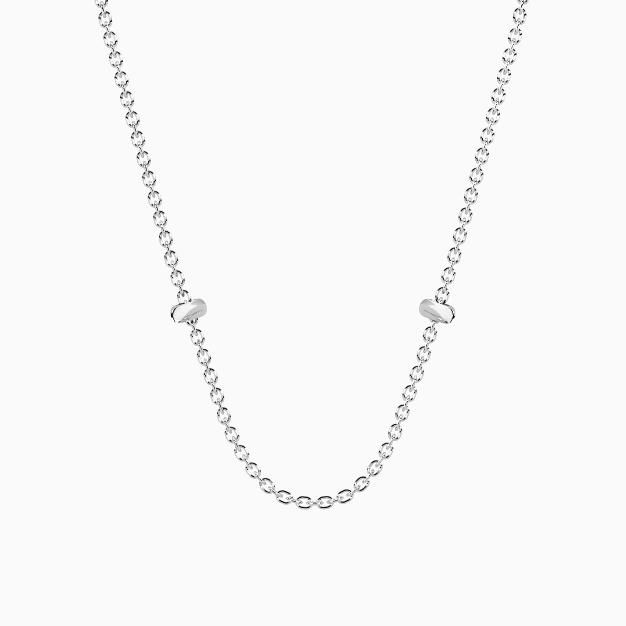Image of Girocollo componibile in acciaio con catena forzatina diamantata ALBA