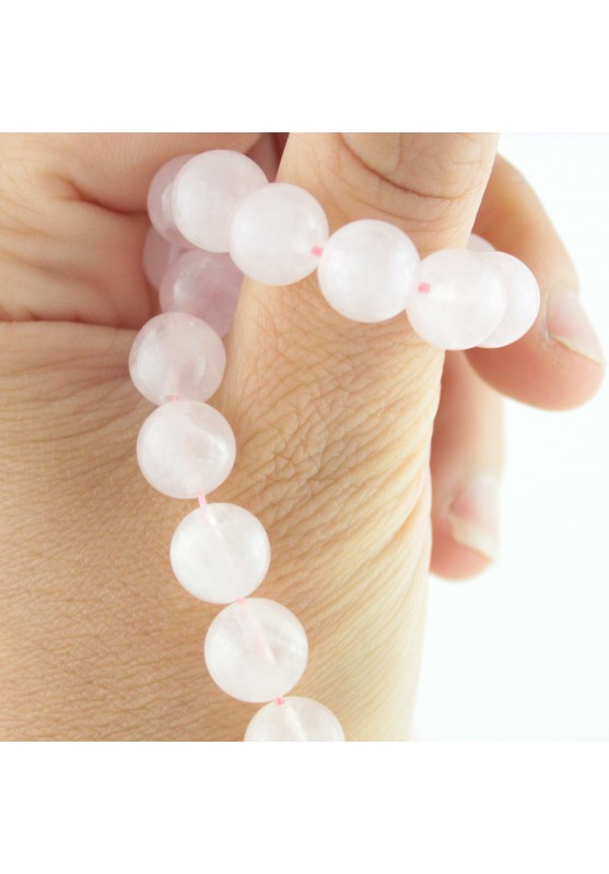Image of 3 Perle in Quarzo Rosa Naturale - Sfere Forate 12mm per Creazione Gioielli