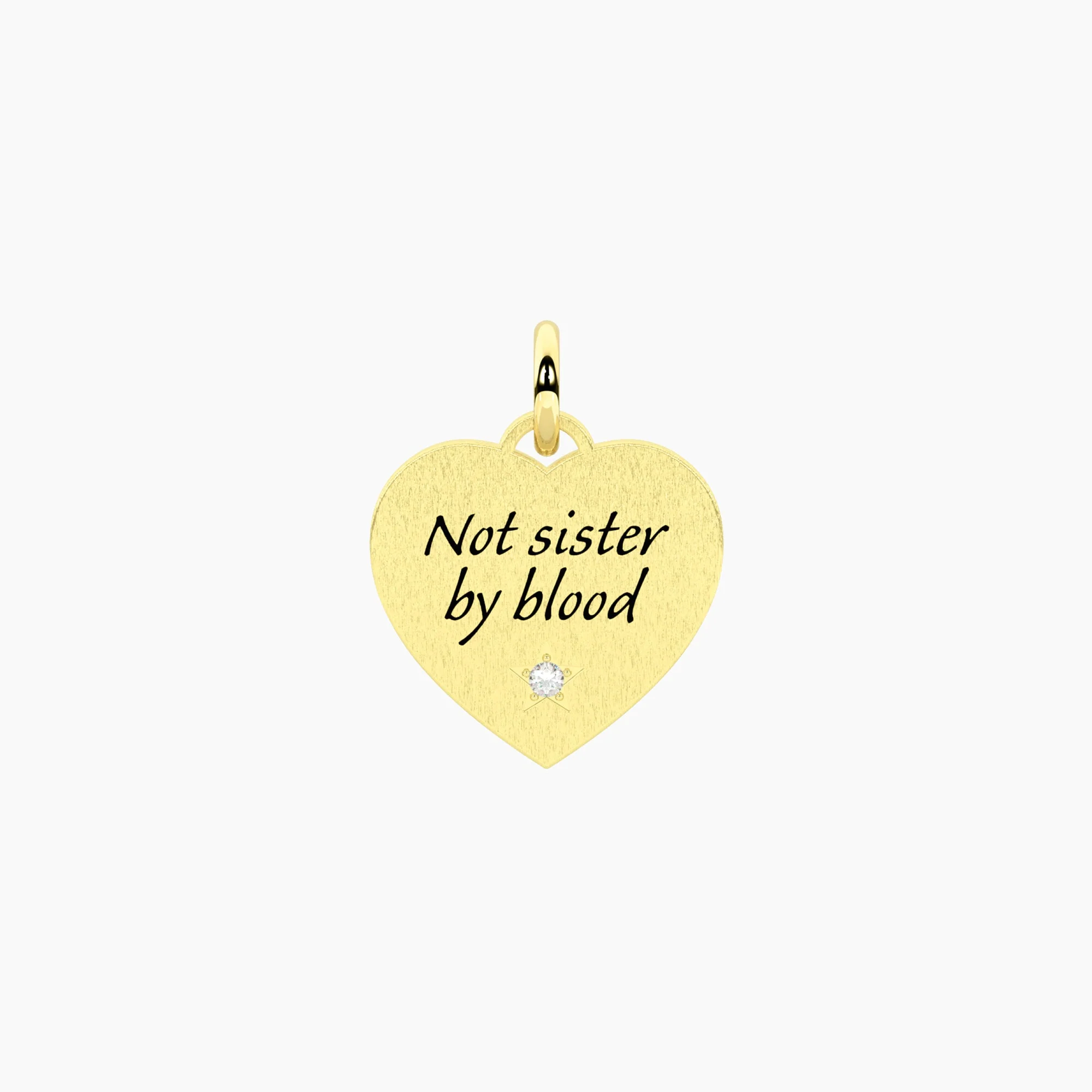 Image of Ciondolo dorato con scritta Amica/Sorella SISTER BY HEART