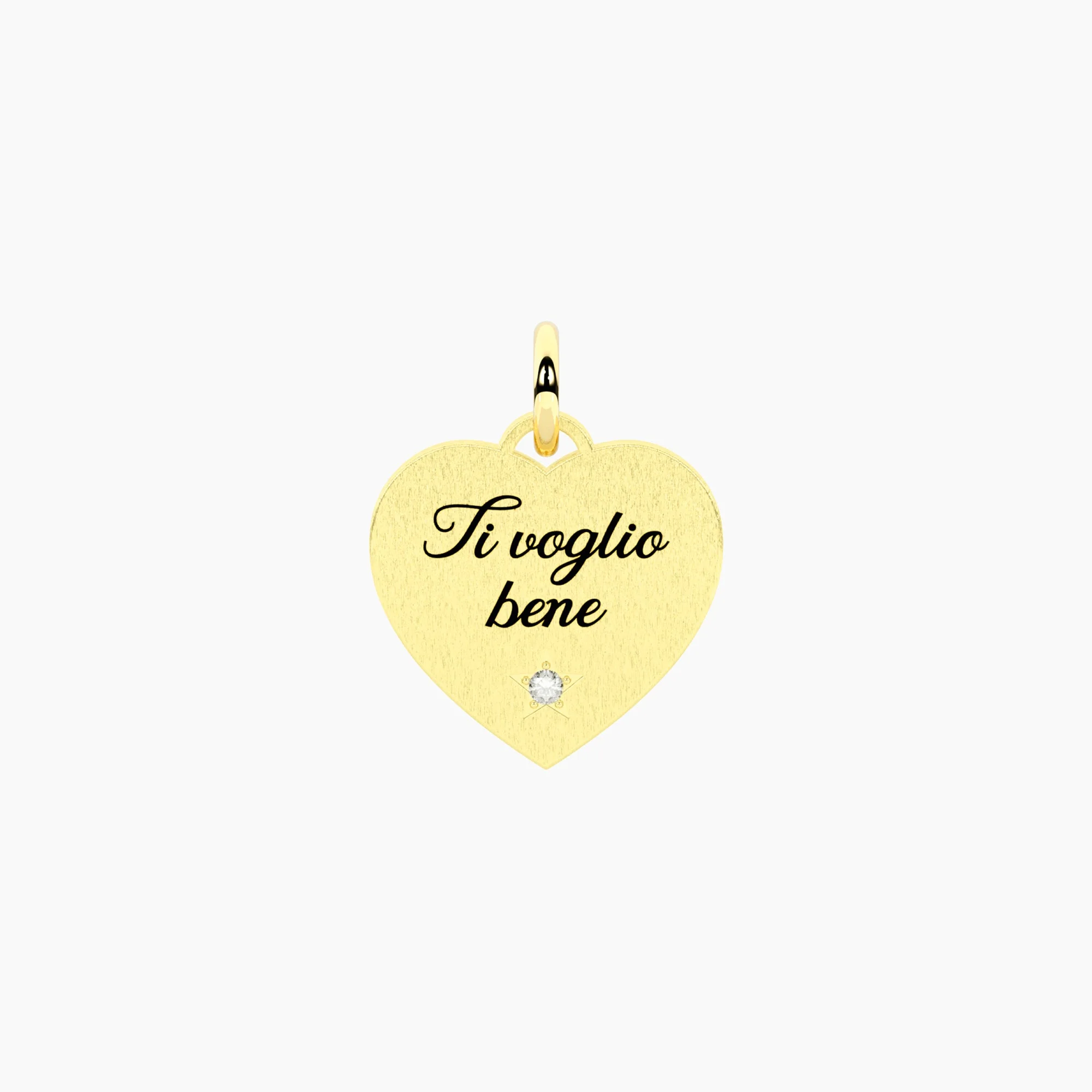 Image of Ciondolo dorato a forma di cuore TI VOGLIO BENE
