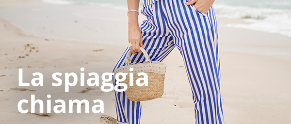Pantaloni modello Rose con righe, taglio della gamba ampio e cintura elastica