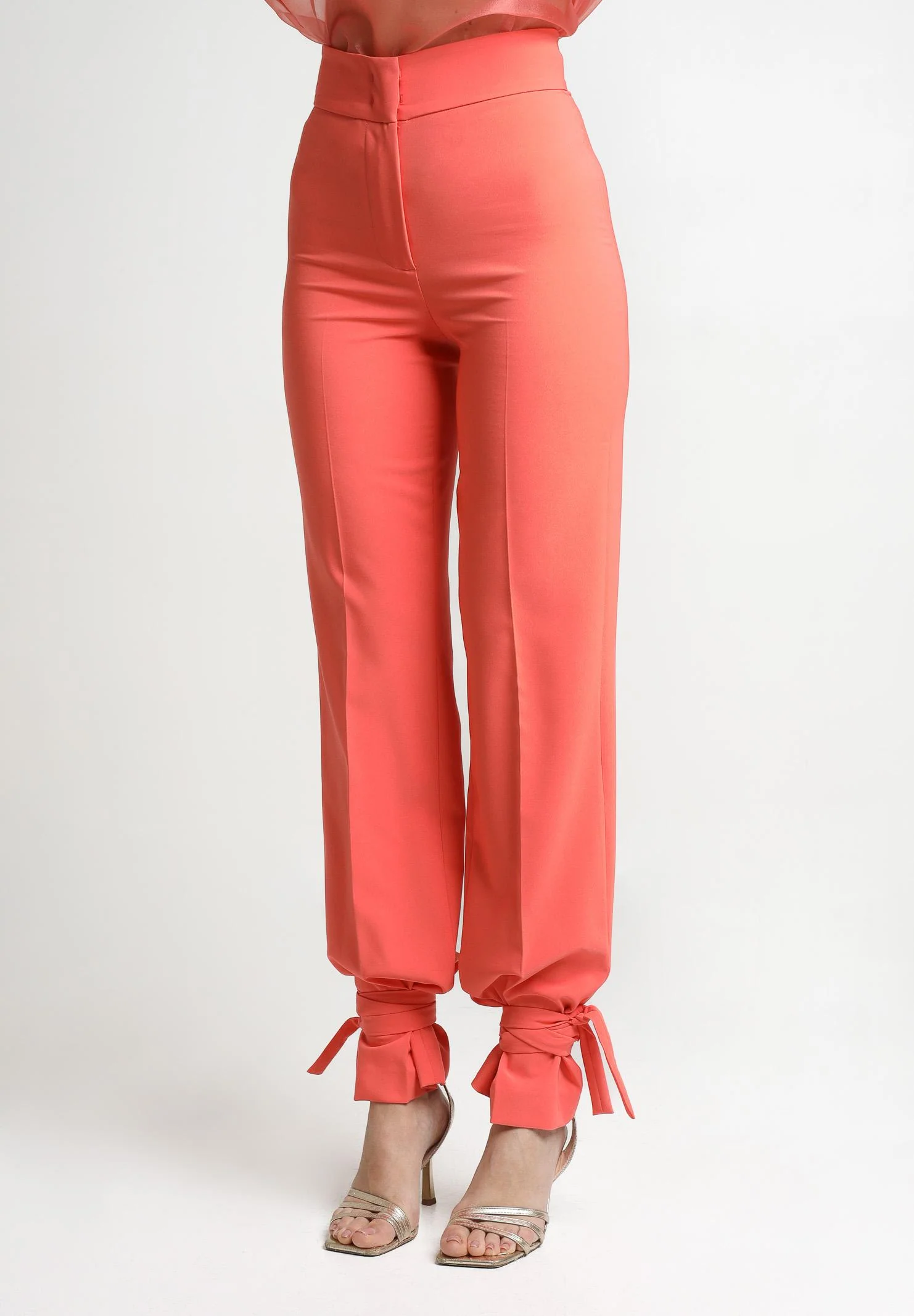 Image of SANTAS Pantalone elegante DULCHE DE LECHE corallo da donna
