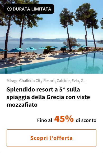 Splendido resort a 5* sulla spiaggia della Grecia con viste mozzafiato