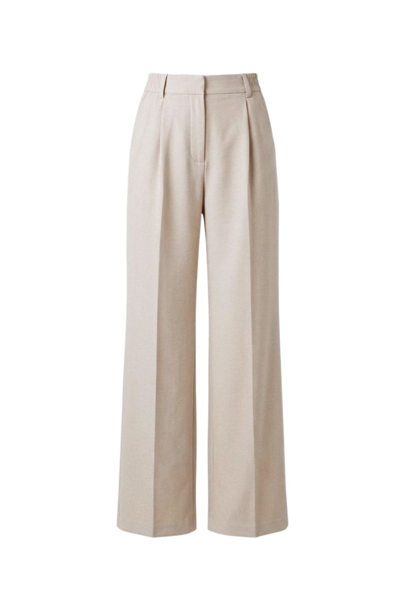 Pantalone Palazzo Loose Fit in Interlock Beige