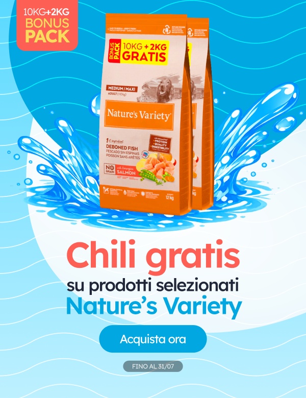 Chili in regalo su una selezione Nature's Variety.
