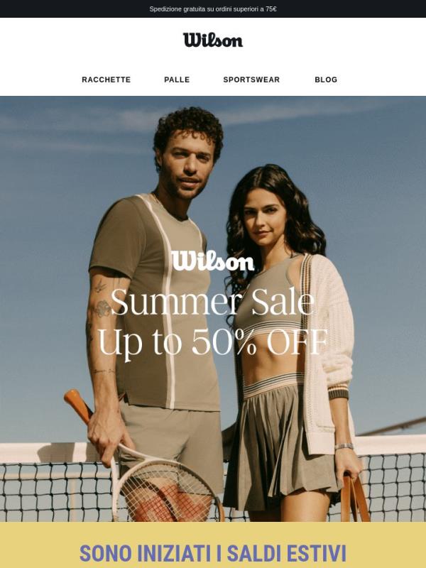Saldi estivi: fino al 30% di sconto sugli articoli da tennis