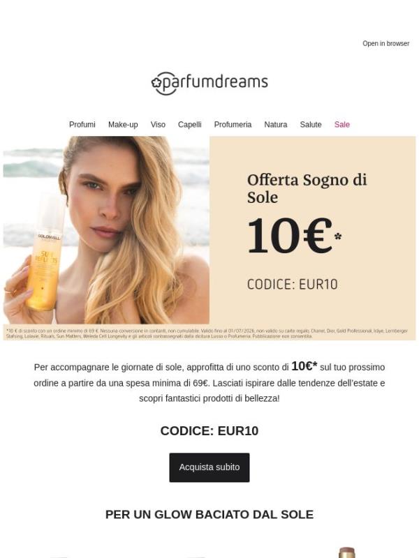 Sun Dream Deal: 10€ per te, Beauty