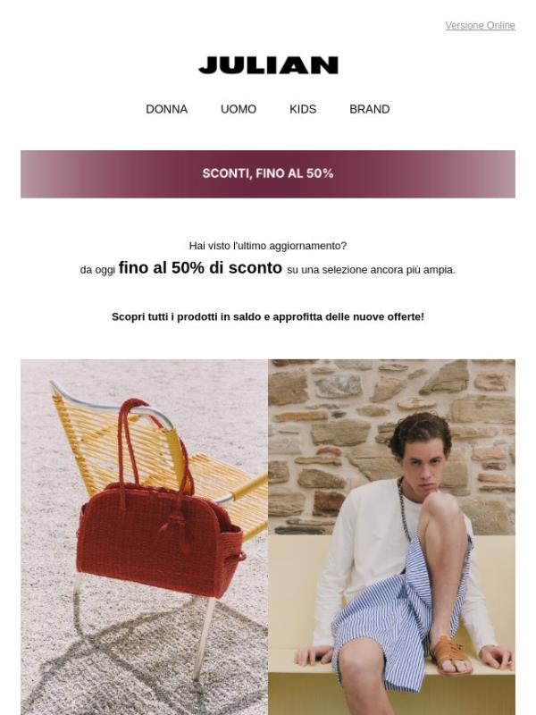 SALDI SS26 | Fino al 50% di sconto – Ancora più articoli in saldo