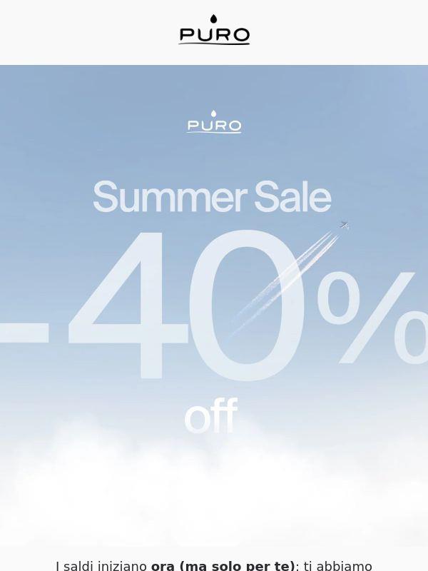 Solo per te: -40% su TUTTO! Hai 72 ore ⏰