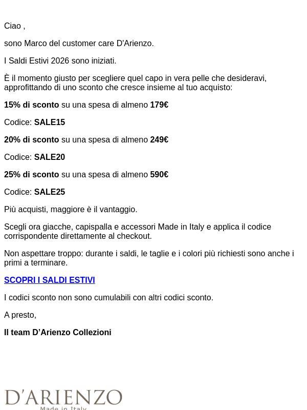 Saldi Estivi: scegli il tuo sconto extra fino al 25%