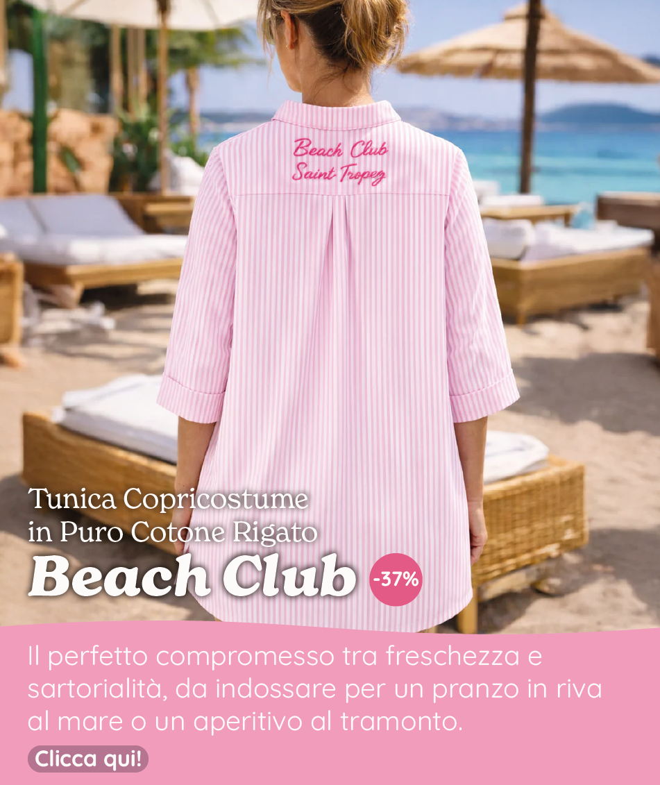 Tunica Copricostume in Puro Cotone Rigato - Beach Club