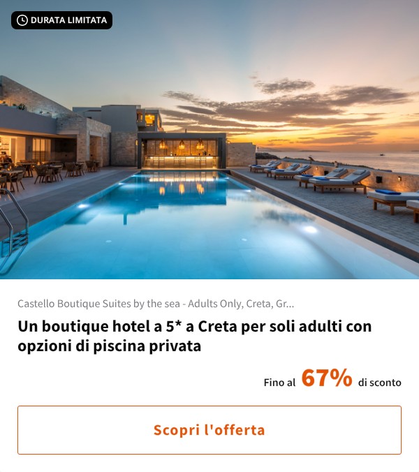 Un boutique hotel a 5* a Creta per soli adulti con opzioni di piscina privata