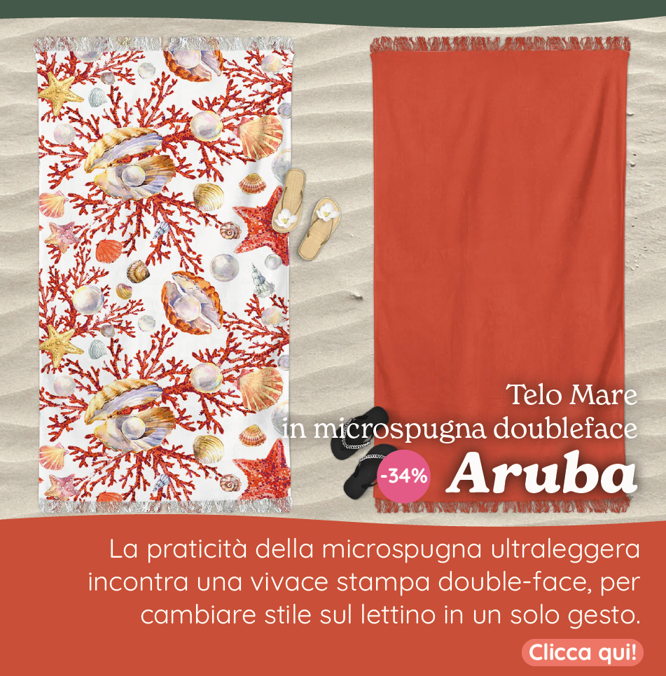 Telo Mare in Microspugna Stampa Doubleface - Aruba