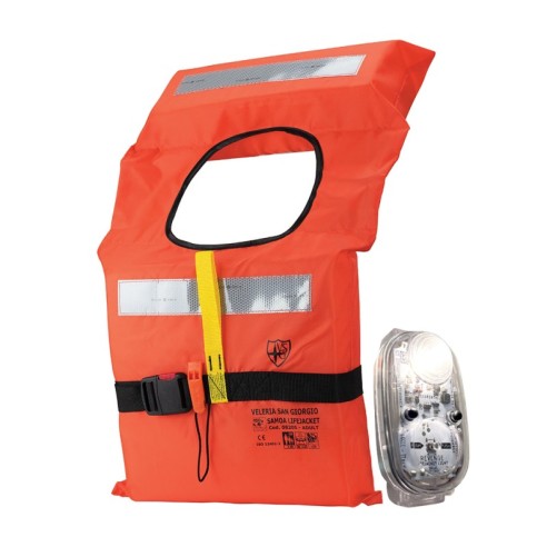 Kit giubbotto di salvataggio per 4 persone 150N con luci a led Solas/Med - Veleria San Giorgio