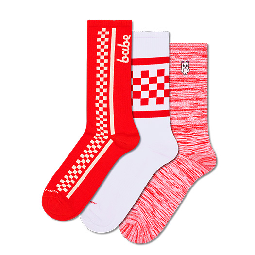Confezione da 3 calzini da ginnastica rossi