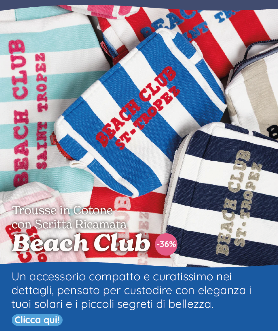Trousse in Cotone con Scritta Ricamata - Beach Club