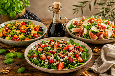 Tre insalatone speciali a partire dall'aceto balsamico