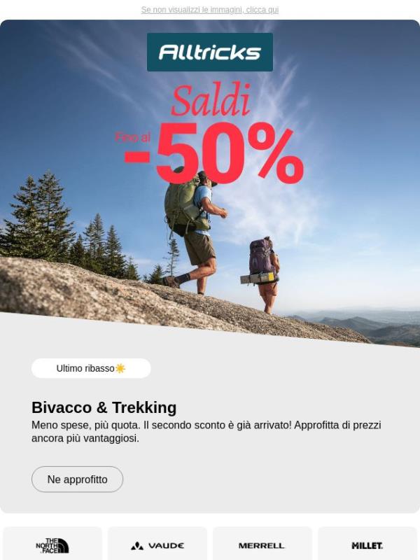 Bivacco & Trekking: ti aspetta il secondo ribasso!