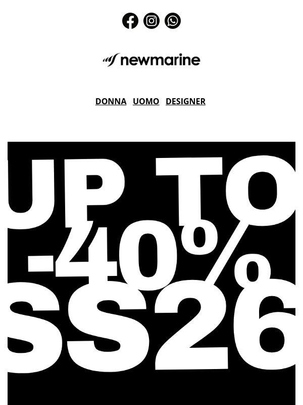 Iniziano i Saldi fino al 40% OFF