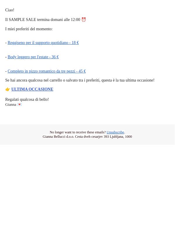 (ATTENZIONE) Questa è la tua ultima occasione per acquistare...