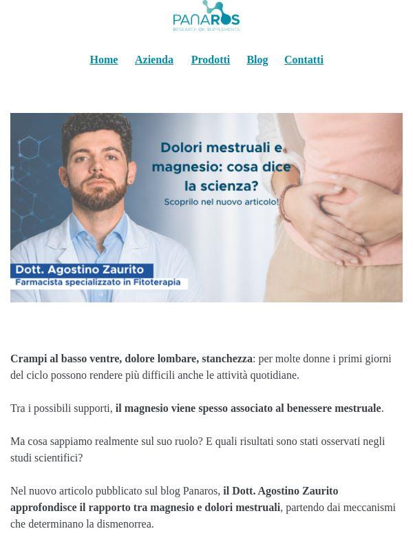 Dolori mestruali e magnesio: cosa dice davvero la scienza?