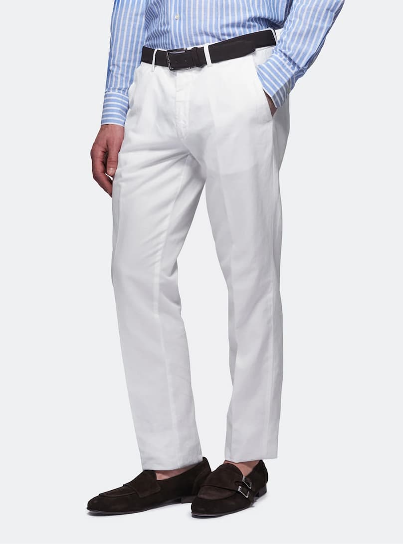 Pantalone chinos in cotone e lino