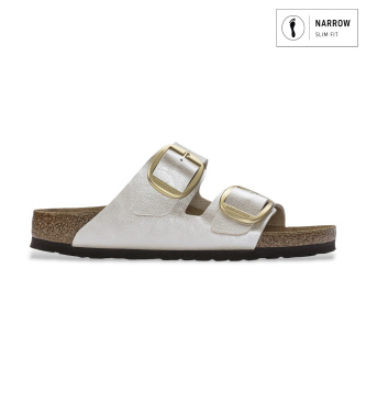 Sandali Arizona Big Buckle bianco (Vestibilità Stretta) oro perla