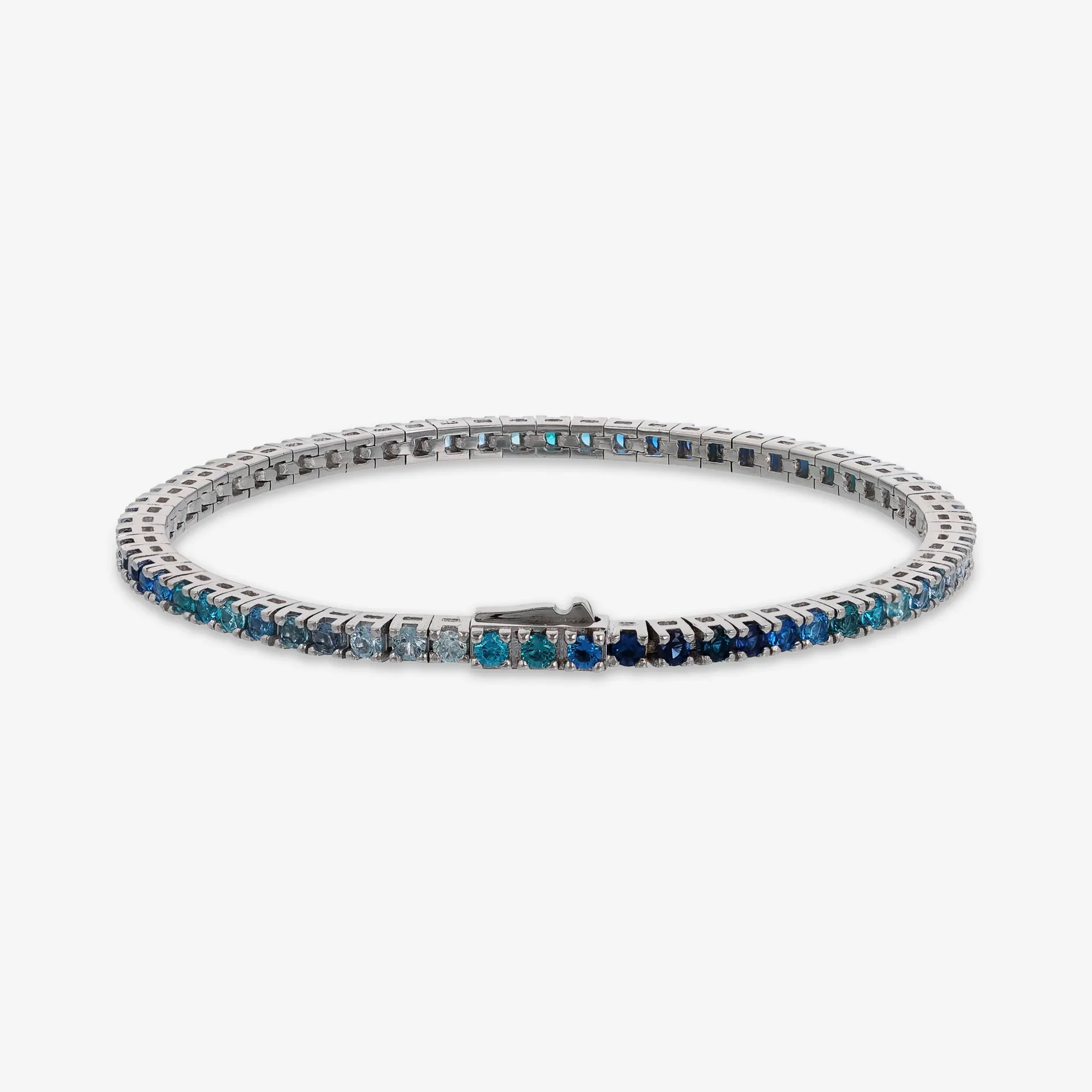 Image of Bracciale Tennis Uomo con Cubic Zirconia Effetto Dégradé in Argento 925