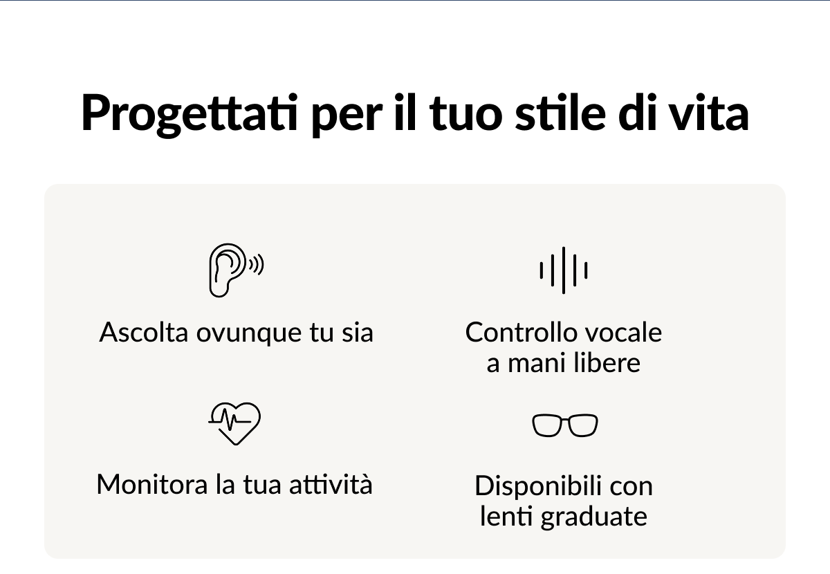 Progettati per il tuo stile di vita