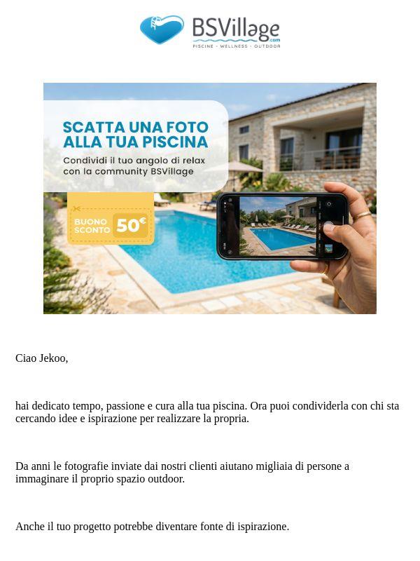 Scatta una foto e ricevi 50€ di buono sconto! 📸