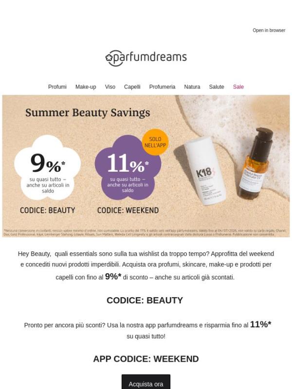 Fino all'11% di sconto su quasi TUTTO 💄