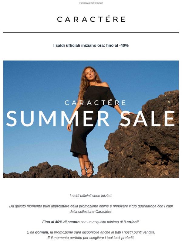 I saldi ufficiali iniziano ora: fino al -40%