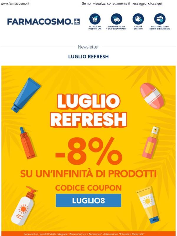 ☀️ 8% di sconto su tutto il sito fino a domenica!