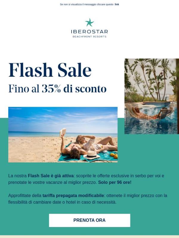 Flash Sale🚀: fino al 35% di sconto sul vostro prossimo viaggio