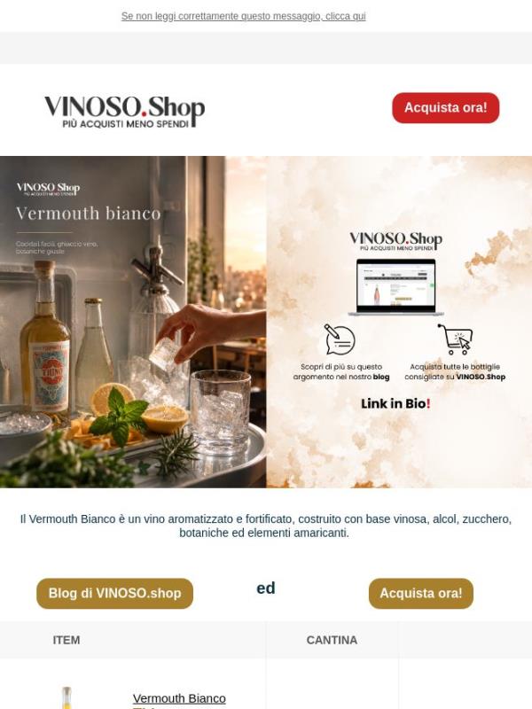 🍹 VINOSO | Il Vermouth Bianco è un vino aromatizzato e fortificato