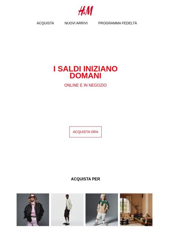 I saldi iniziano domani