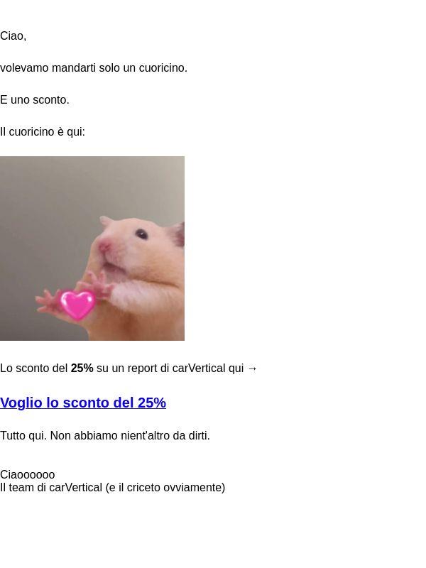 Non cestinare questa e-mail.
