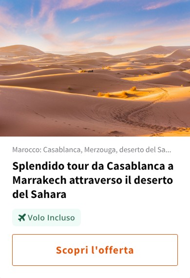 Splendido tour da Casablanca a Marrakech attraverso il deserto del Sahara