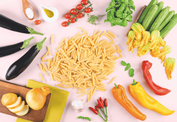 Penne Ziti Lisce all'ortolana con provola affumicata
