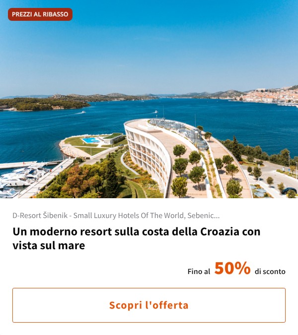 Un moderno resort sulla costa della Croazia con vista sul mare