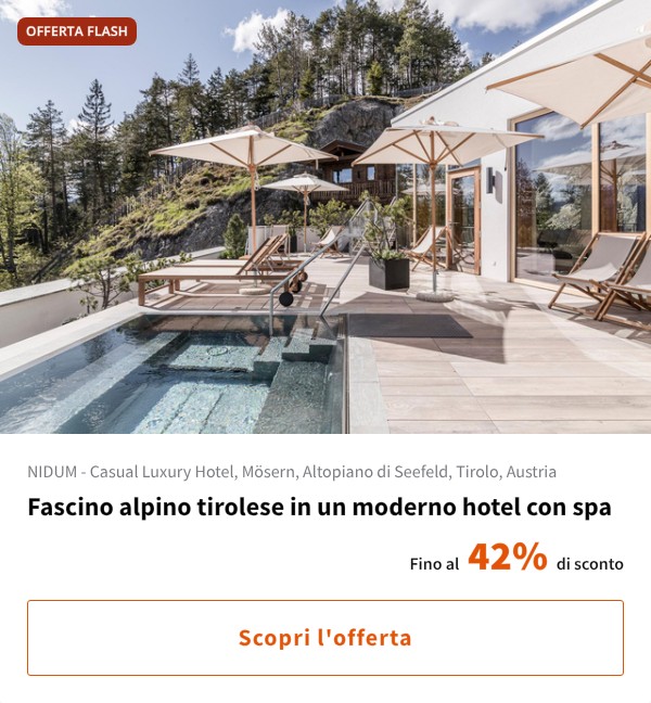 Fascino alpino tirolese in un moderno hotel con spa
