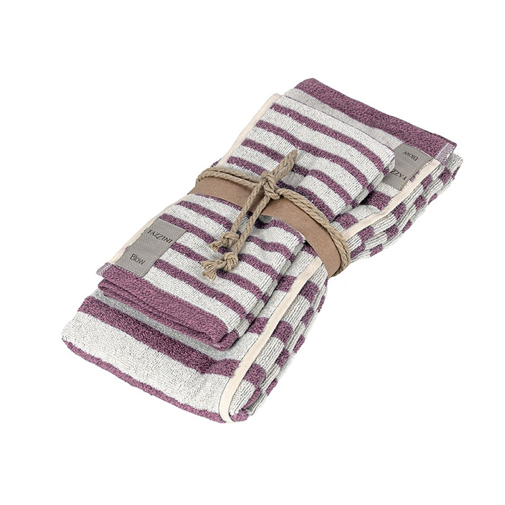 Image of SET OSPITE E ASCIUGAMANO TRIADE PURPLE FAZZINI