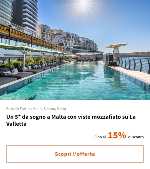 Un 5* da sogno a Malta con viste mozzafiato su La Valletta